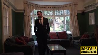 British MILF dominated & throat fucked by a huge cock while getting her tits and pussy pounded hard