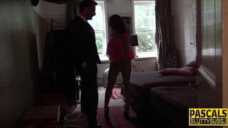 British MILF dominated & throat fucked by a huge cock while getting her tits and pussy pounded hard - 3 image