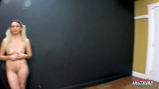 Sabrina Tiny's hairy pussy pounded hard while she gags on Jeff Lacy's BBC - 12 image