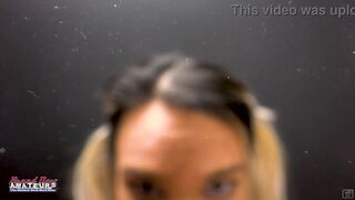 Sabrina Tiny's hairy pussy pounded hard while she gags on Jeff Lacy's BBC
