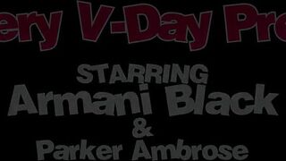 Armani Black & Parker Ambrose share a hot POV ride with dirty talk & tight pussy cowgirl action - 1 image