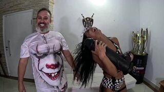 Eva Bellini's challenge: Dirty talk, small tits & a big ass for Bia Andrade, Maya Hyuga & Binho Ted - 6 image