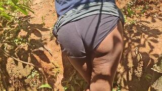 Curvy wife with natural tits goes wild in public with her big booty - 2 image