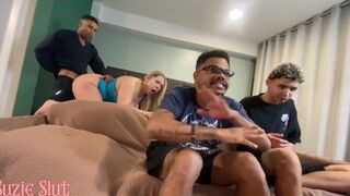 Watch Suzie Slut bangs stepson while her cuckold hubby watches World Cup game - full video on red! - 6 image