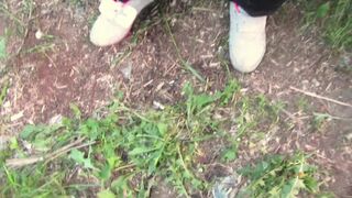 Big Pussy's wet pussy drips while peeing in public - 13 image