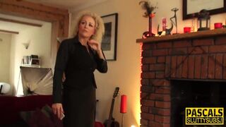 British MILF submissive gagged and deepthroated while getting throat fucked hard