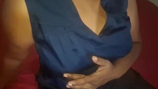 Watch this curvy Asian wife with natural big boobs get naughty on camera