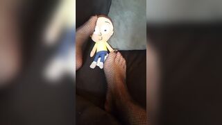 Giantess Finds and Crushes and Tramples Little Hunk (Morty Plush) - 4 image