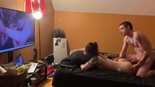Girlfriend Acquires Love Tunnel Eaten, Pumped and Creampied - 2 image