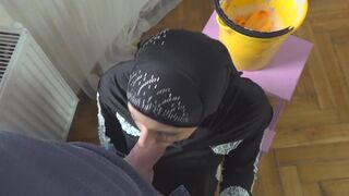 Hawt Muslim Woman doing Supplementary Cleaning - 10 image