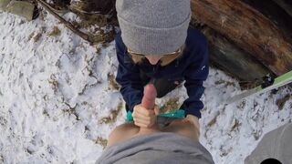 Ski Instructor Banging his Cute Student after getting a Oral - POV Dilettante Pair Lily&Jack - 4 image