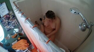 Mommy can't assist herself in the shower and uses a sextoy to masturbate - 4 image